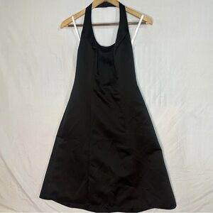 David's Bridal Elegant Black Halter Dress